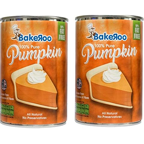 (Pack of 2) Bakeroo Tinned Pumpkin Puree (Pumpkin Pie Filling), 100% Natural - 425g Cover