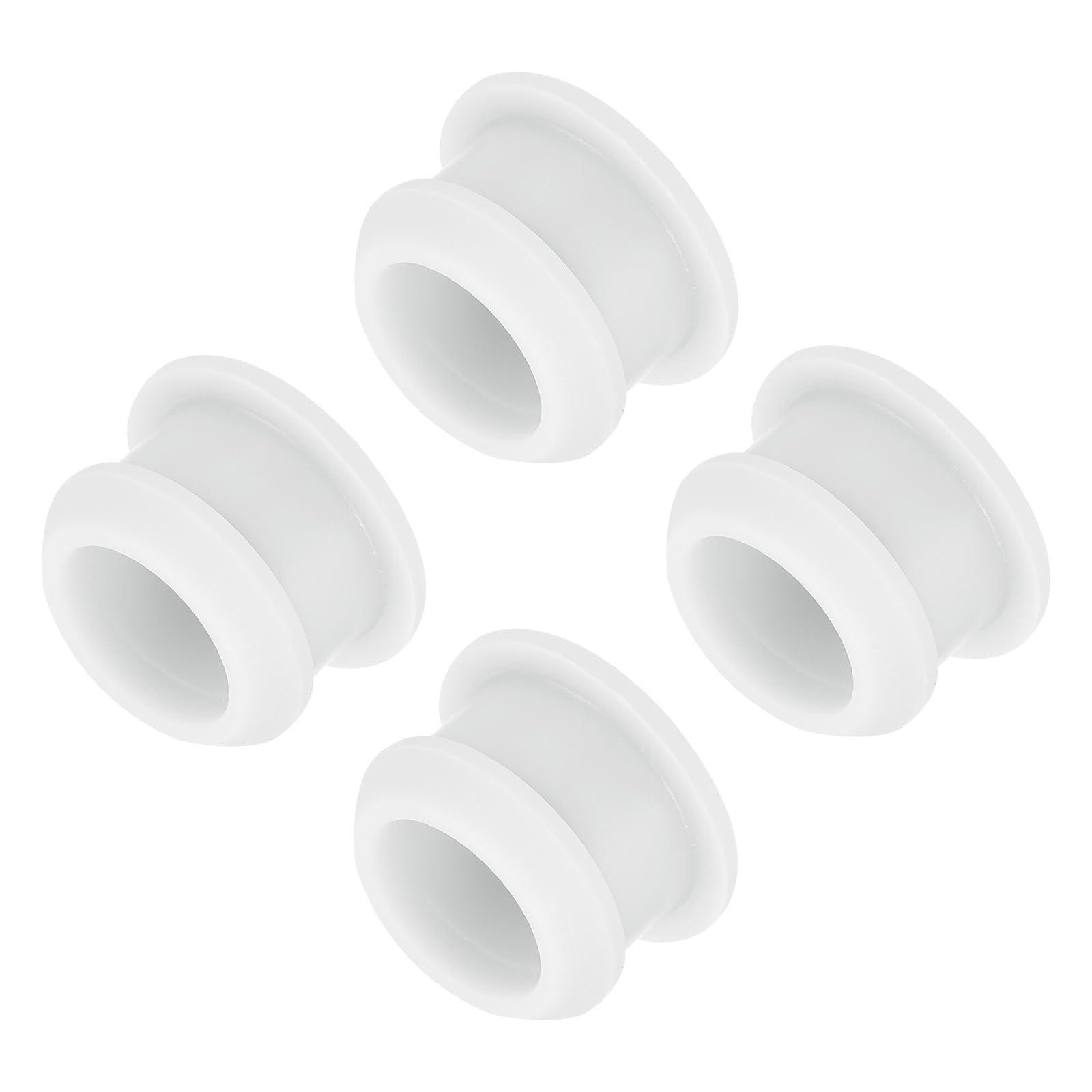 QUARKZMAN 4pcs Bouchons De Trou En Silicone, 14 Mm Diamètre De Montage Bouchon D'étanchéité Rond Souple Et Flexible De Verrouillage, Pour Trous, Bouteilles, Tuyaux, Appareils, Blanc