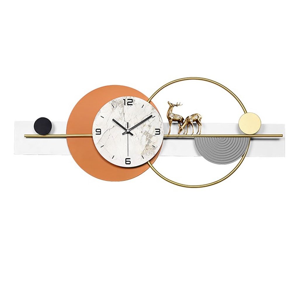 EINES Silent Decorative Wall Clock Creative Clock Living Room Restaurant Decorative Clock Wall Hanging Light Luxury Dining Table Wall Clock Art Wall Clock Easy to Read