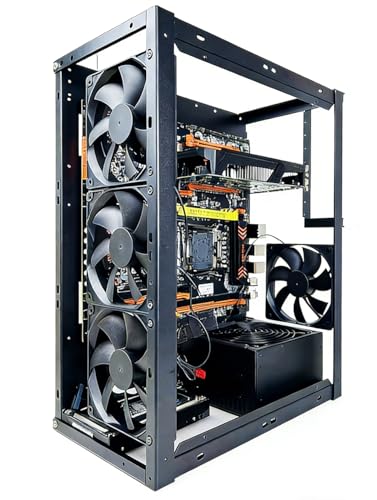E02 PC Test Bench, Gabinete de Computadora de Aire Abierto - Chasis DIY de Marco Abierto Apilable Compatible con Placas Base ATX, Micro ATX, E-ATX, X79, X99 miniatura 2
