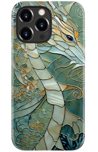 Image of Goodon for iPhone 13 Pro Case Cute - Wireless Charging Compatible - Dual-Layer Hard Shell + Silicone Cover - Protective Phone Case with Trendy Designs for Women - an Abstract Dragon | Dual-Layer Hard Shell + Silicone, Slim Fit Protective Phone Cover with Wildflower Designs for Women Girls