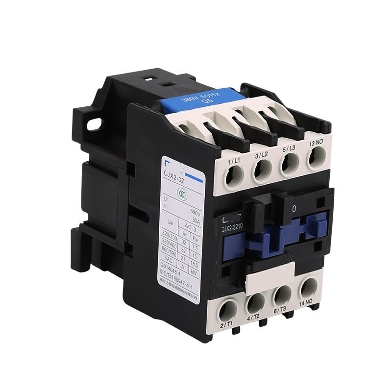 CJX2 3 Poles Miniature Contactors-Motor CJX2-3210(NO)/01(NC) 50HZ AC 380V,220V,127V,110V,48V,42V,36V,24V 1Pcs(CJX2-3210 01 127V)