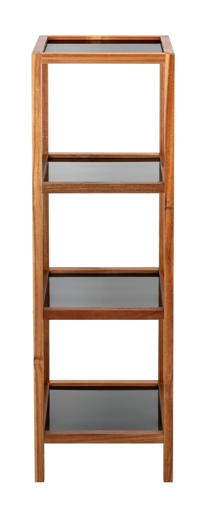 WENKO Fondi - Estantería para baño y salón (Madera de Acacia Maciza, 4 estantes, 36 x 112 x 36 cm), Color Negro