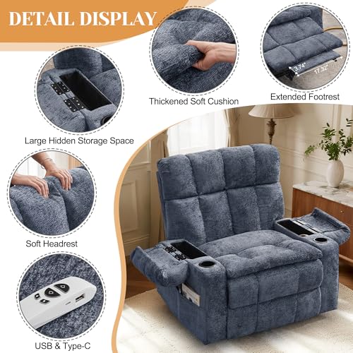 Image of Korser Oversized Dual Motor Power Lift Recliner for Elderly with Massage and Heat, Extra Wide Recliner Chairs with Adjustable Headrest, Electric Lift Chair with Storebox Cupholder, USB Ports
