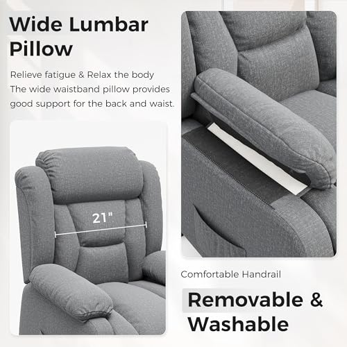 Image of Amopatio Power Lift Recliner Chairs for Elderly Upgraded Living Room Reclining Chairs Indoor Lounge Chairs Single Sofa with Side Pockets and Remote Control for Bedroom