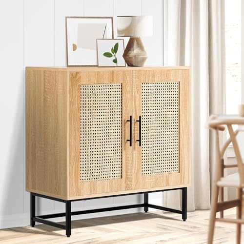Lista de Despensero para Cocina del mes. 47 RWDKDTX Alacenas para Cocina Pequeños, Bufetera Mueble de Dos Puertas y Dos Estantes, Alacenas para Despensa, Armarios de Doble Puerta, con Puerta de Ratán, Muebles para Cocina,...