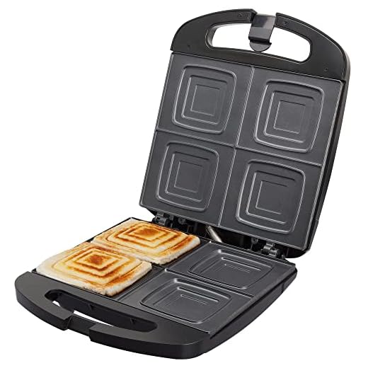 Jata SW546 Sandwichera con Placas Antiadherentes, 4 sándwiches enteros XXL, Sellado perfecto, Tostado rápido y uniforme, 1500 W, Fácil limpieza, Almacenaje vertical