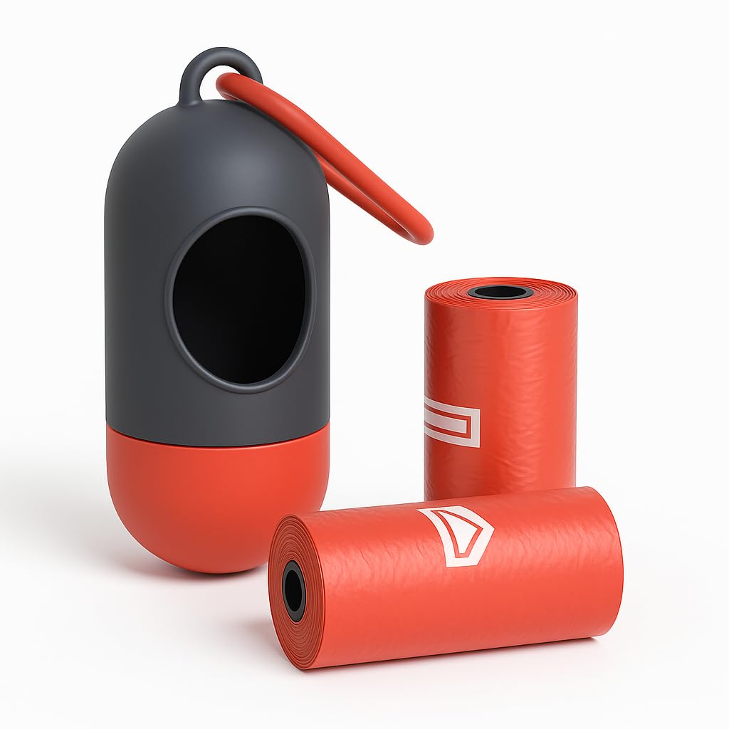 Amso Diaper Disposal Bag Dispenser with 2 Garbage Rolls black