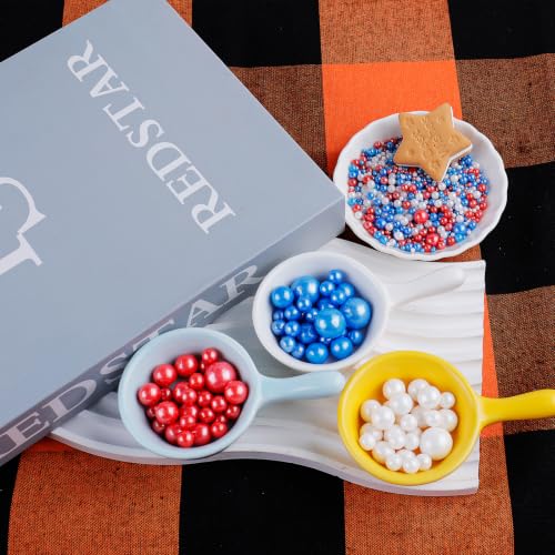 Image of Red White and Blue Sprinkles for Cake Decorating, 130g /4.6oz Patriotic Edible Pearl Sprinkles Mix, Sugar Candy Pearls for Baking, Cookie Decorations and Cupcake Toppings, 4th of July Party Supplies