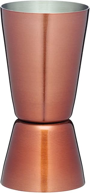BarCraft Dual Cocktail Jigger and Spirit Measure, Stainless Steep with Copper Finish, 25ml and 50ml measures