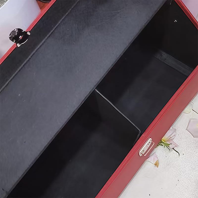 Organizador de Maletero de Coche para Chrysler Grand Voyager 2000-2011, Caja de Almacenamiento Plegable de Cuero con Tapa y Asas, Bolsa Organizadora con 1 Divisor, 53x32x30cm,Red