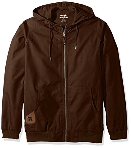 Wrangler Riggs Workwear Men's Workhorse Hooded Jacket, Dark Brown, Medium