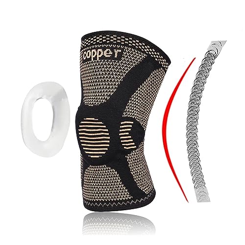 Copper Knee Braces with Patella Gel Pads & Side Stabilizers for Men & Women | Knee Compression Sleeve Support | Medical Grade Knee Pad for Pain Relief, Arthritis, Sports, Workout, Injury, ACL (XL)