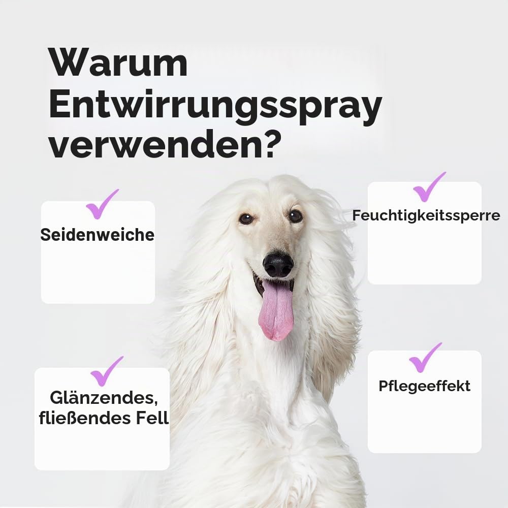 HYPONIC Grooming Artist Detangling Mist (237 ml) – Conditioning Mist für Haustiere, glänzendes, fließendes Fell, ordentlicher Effekt