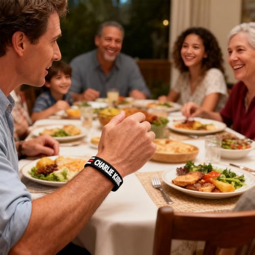 20 Pack Charlie Kirk Wristband,Charlie Kirk Merch,Charlie Kirk Bracelet, Charlie Kirk a True Patriot Pray Justice Hero Freedom Merch USA Rubber Bracelets Silicone Wristbands Bracelets for Men&women3