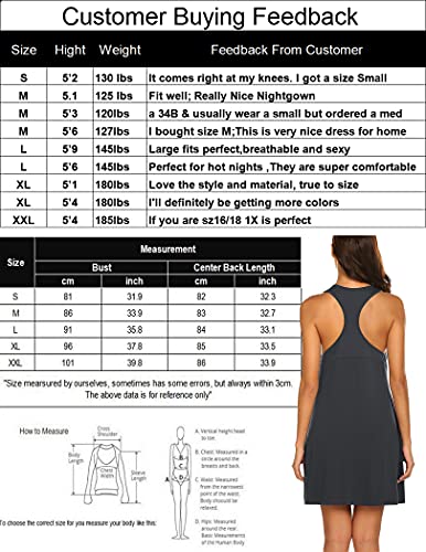 Avidlove Sleepwear For Women Tank Nightgown Chemise Racerback Sleeveless Sleep Dress Dark Grey #TOP5