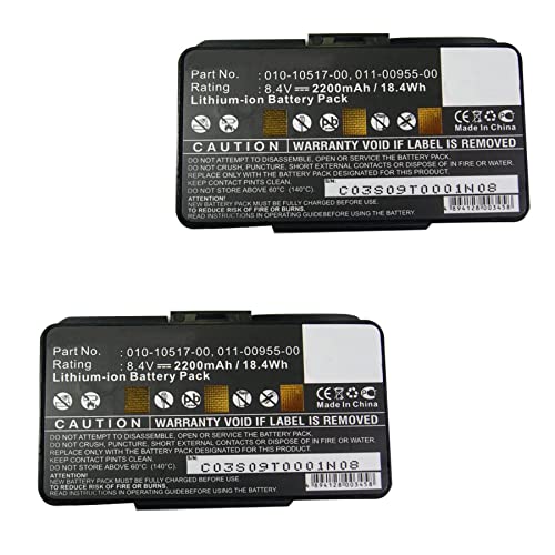 Synergy Digital GPS Batteries, Compatible with Garmin 011-00955-02 GPS, (Li-Ion, 8.4V, 2200 mAh), Replacement for Garmin 010-10517-00 Battery, Combo-Pack Includes: 2 x SDGPS-L4128 Batteries