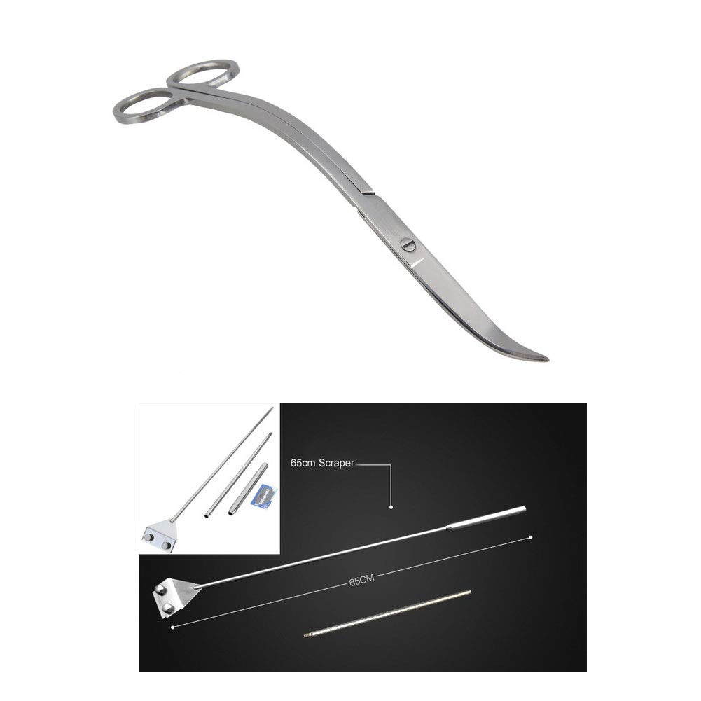 Aquarium Aquascaping 6 en 1 Kit de Tanque de Acuario de Acero Inoxidable, Juego de Herramientas para Acuario de Acero Inoxidable para Tijeras, Espátulas, Pinzas y Cuchillo de Algas