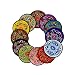 12 Pcs Embroidery Cloth Fabric Coasters for Drinks Vintage Ethnic Floral Design Cup Mat Absorbent Coaster (Mixed Colors)