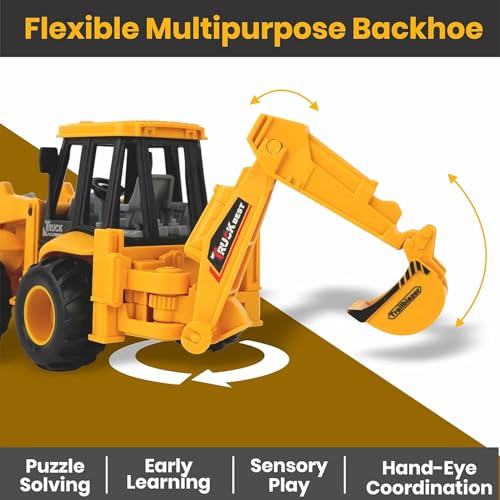 Image of Jack Royal Bulldozer Friction Truck Construction Vehicle Friction 180 Rotatable Excavator Toy Big Wheel Heavy Duty Unbreakable Toy for Kids