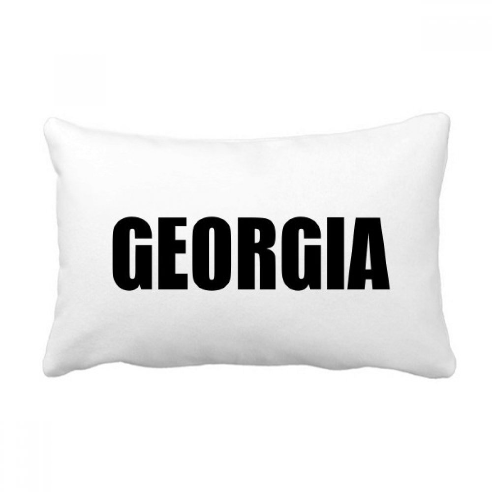 Coussin lombaire noir Georgia pays nom imprimé 40x60 cm pour canapé