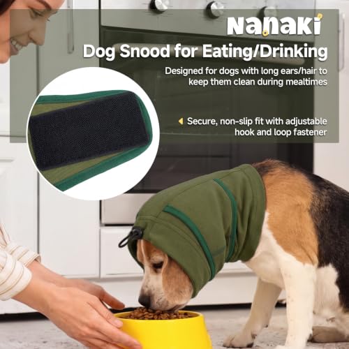 Image of Nanaki Dog Ear Muffs for Fireworks & Thunderstorm, Dog Ear Covers for Bath | Soft, Grooming, Head Wrap For Ear Hematoma for Vet Visit, Adjustable Quiet Ears for Dogs Noise Protection for Vacuum, Green L