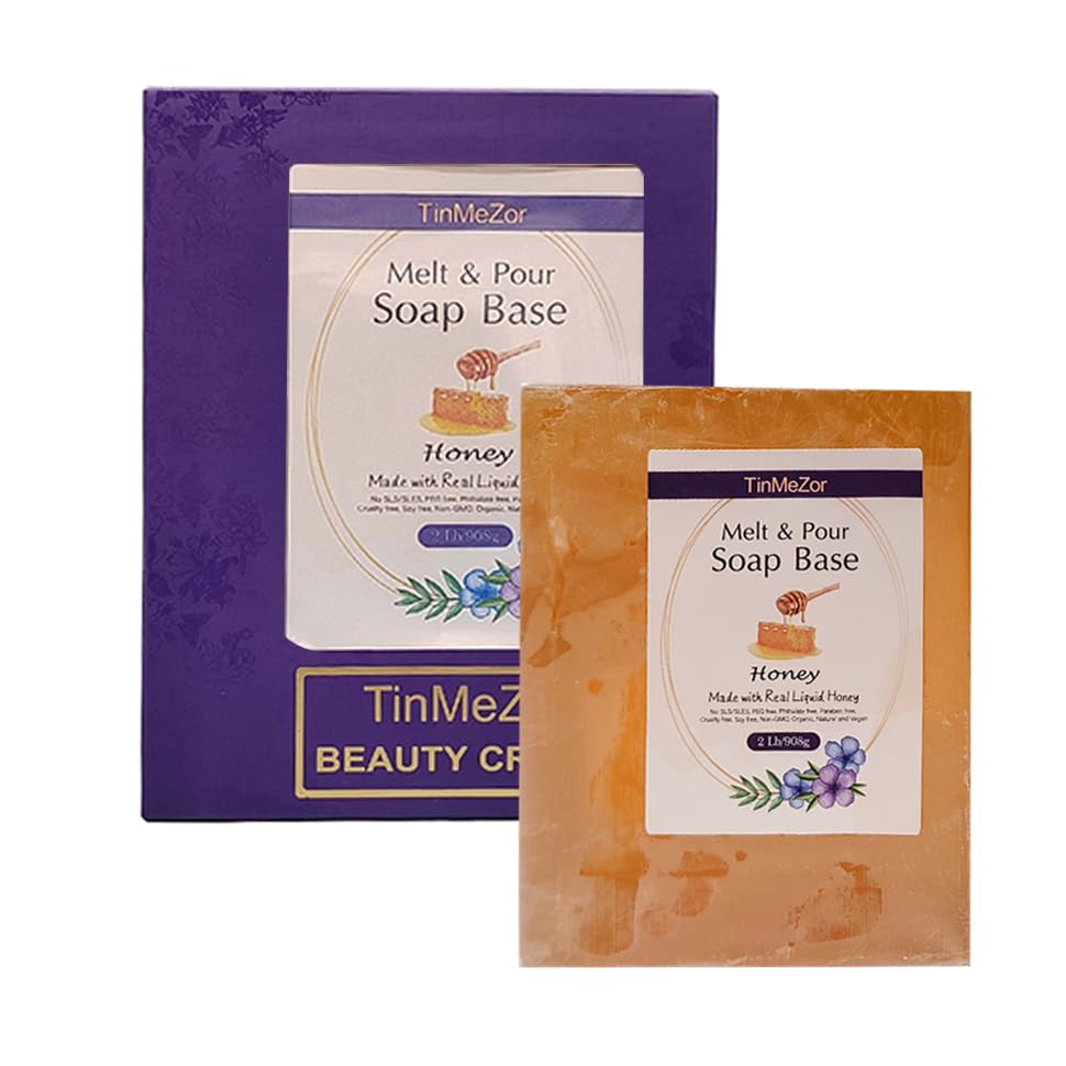 Honey Soap Base Gift Set Vegan, Making Supplies,DIY Handmade Soap Base Natural,Organic,Easy to Cut - 2 lbs