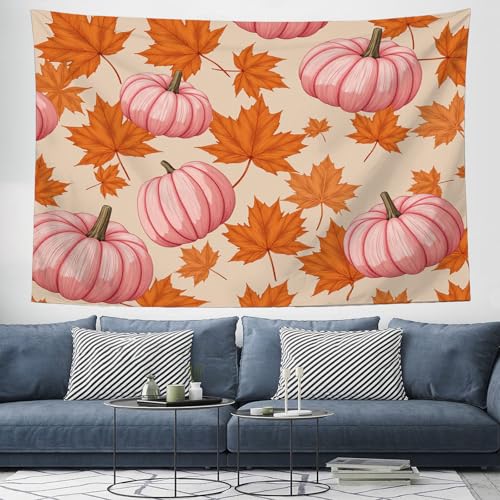 Tapices decorativos para colgar en dormitorio 200x150cm con hojas de otoño