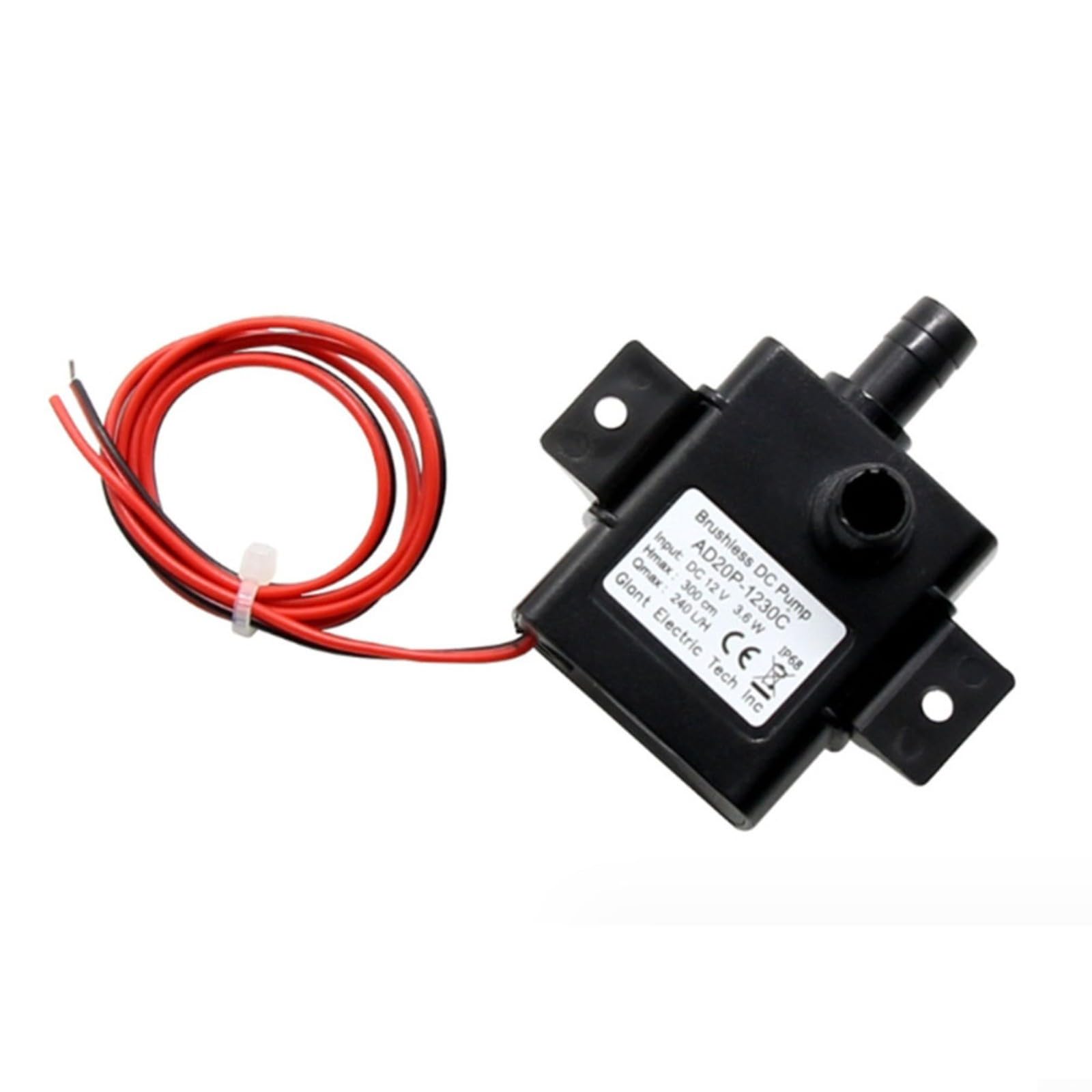 Helilyco AD20P-1230C DC 12V Brushless Water Pump, Max Lift 240L/H, Submersible for MINI Pump for Aquarium Fish Tank Fountain, Low Noise 40dB