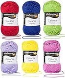 catania wetter juni  Schachenmayr Catania Wolle 6x50 Gr, 100% Baumwolle (Osterkorb Mix)