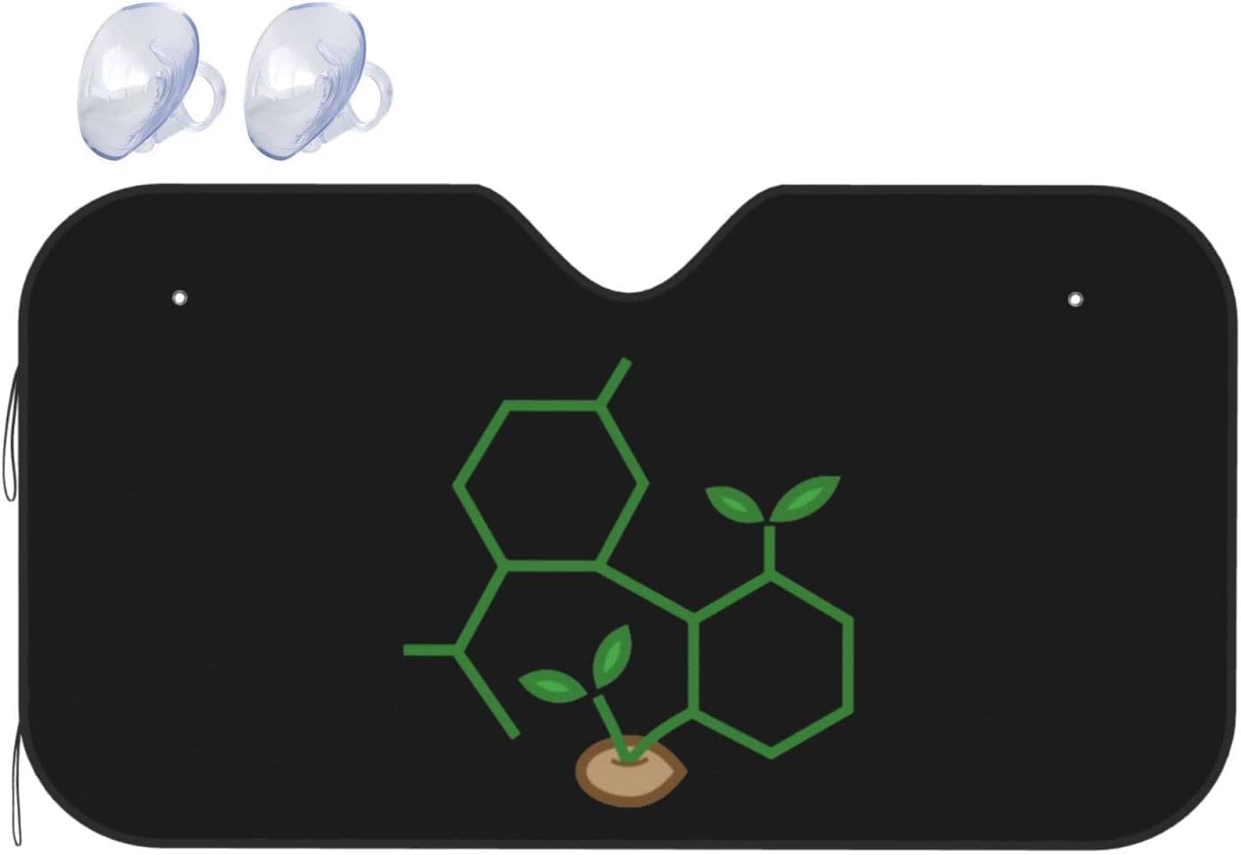 Molecule Cannabis Sprout Car Windshield Sun Shade Keep Your Vehicle Cool, for SUV Cars Trucks Universal Sun Shade