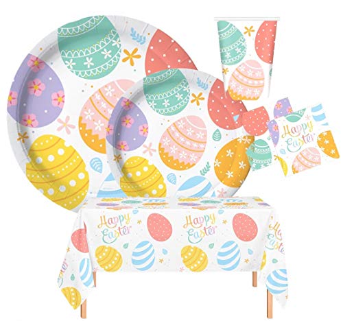 Serve 30 | Artigos de festa de decorações felizes | Pratos de jantar de 23 cm | Pratos de sobremesa