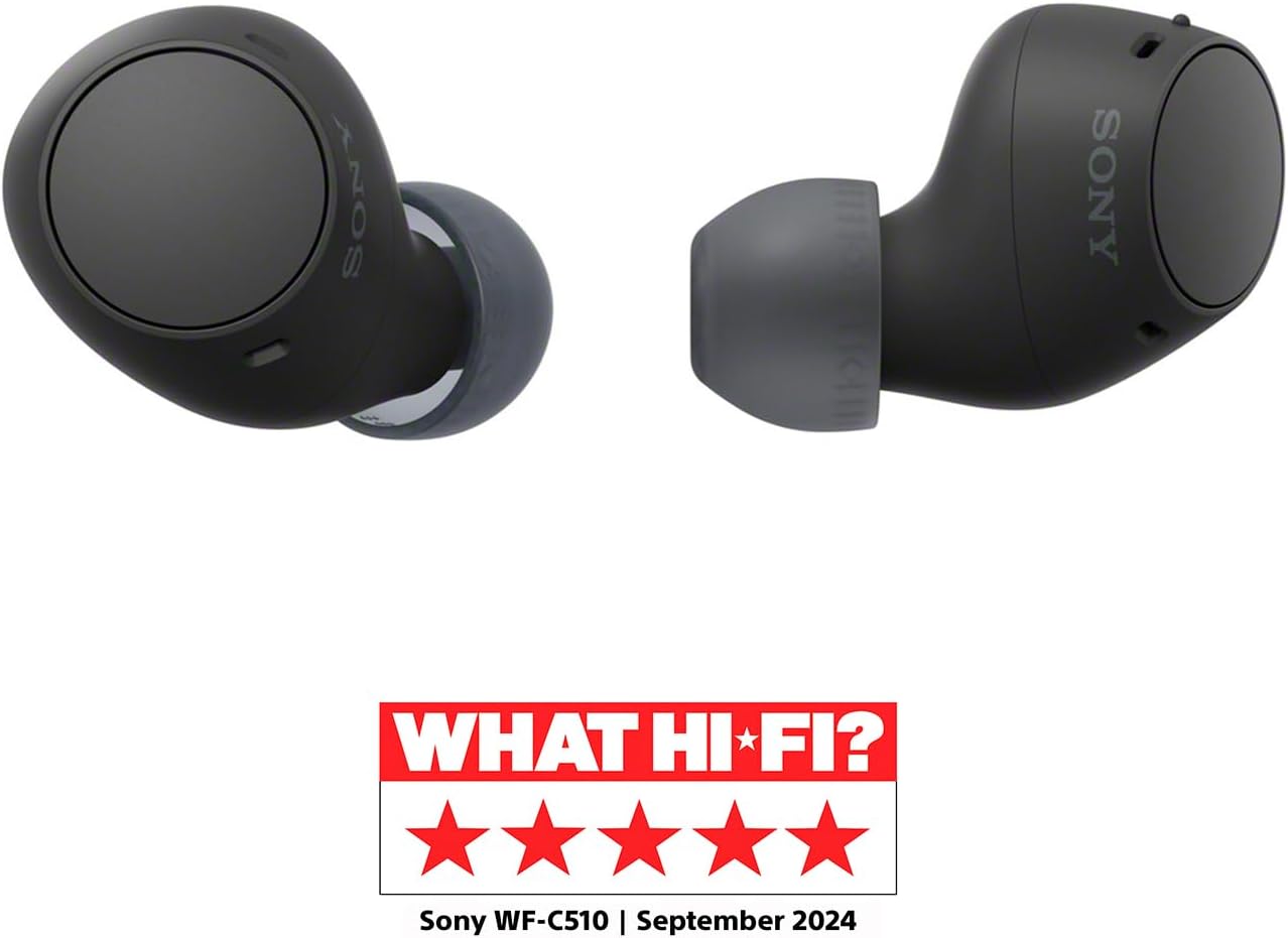 Sony WF-C510 Auriculares Inalámbricos pequeños, Ligeros, con conexión multipunto, Modo Sonido Ambiente, Resistencia al Agua IPX4, Spotify Tap, Carga rápida, 22 Horas de batería, iOS y Android – Negro 20