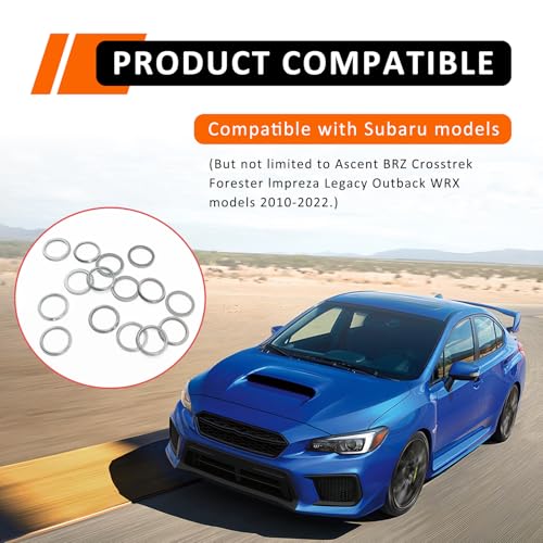 Image of 15PCS M16 Transmission Fluid and Oil Drain Plug Crush, 16mm Crush Washer Oil Drain Plug Part # PN 803916010 for Subaru 2010-2022 Ascent BRZ Crosstrek Outback WRX Forester Impreza Legacy