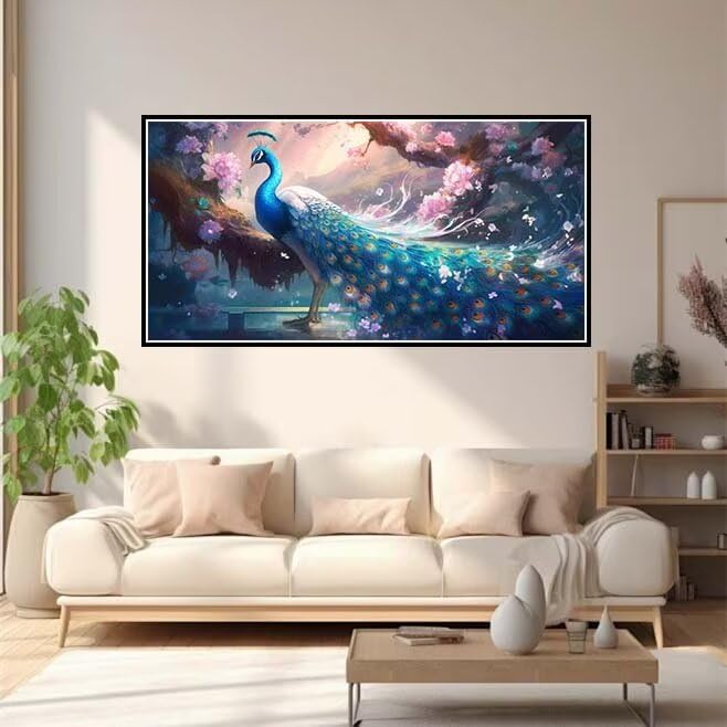 Diamond painting 5D grand format paon kit complet mosaïque strass carrés - 2