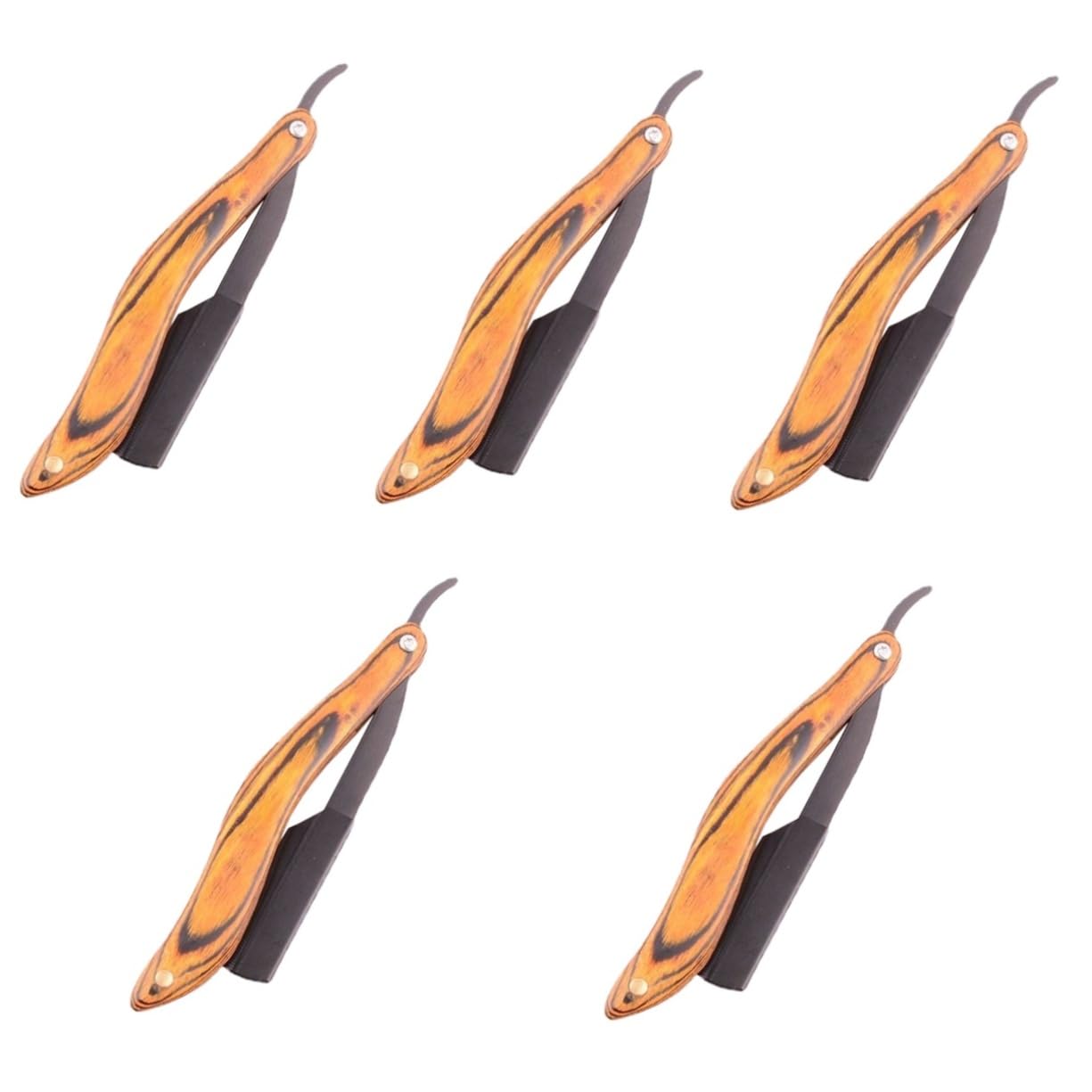 FOMIYES 5pcs Manual Razor for Men Handle Stainless Steel Beard Trimmer Shaving Folding Travel Multi-purpose