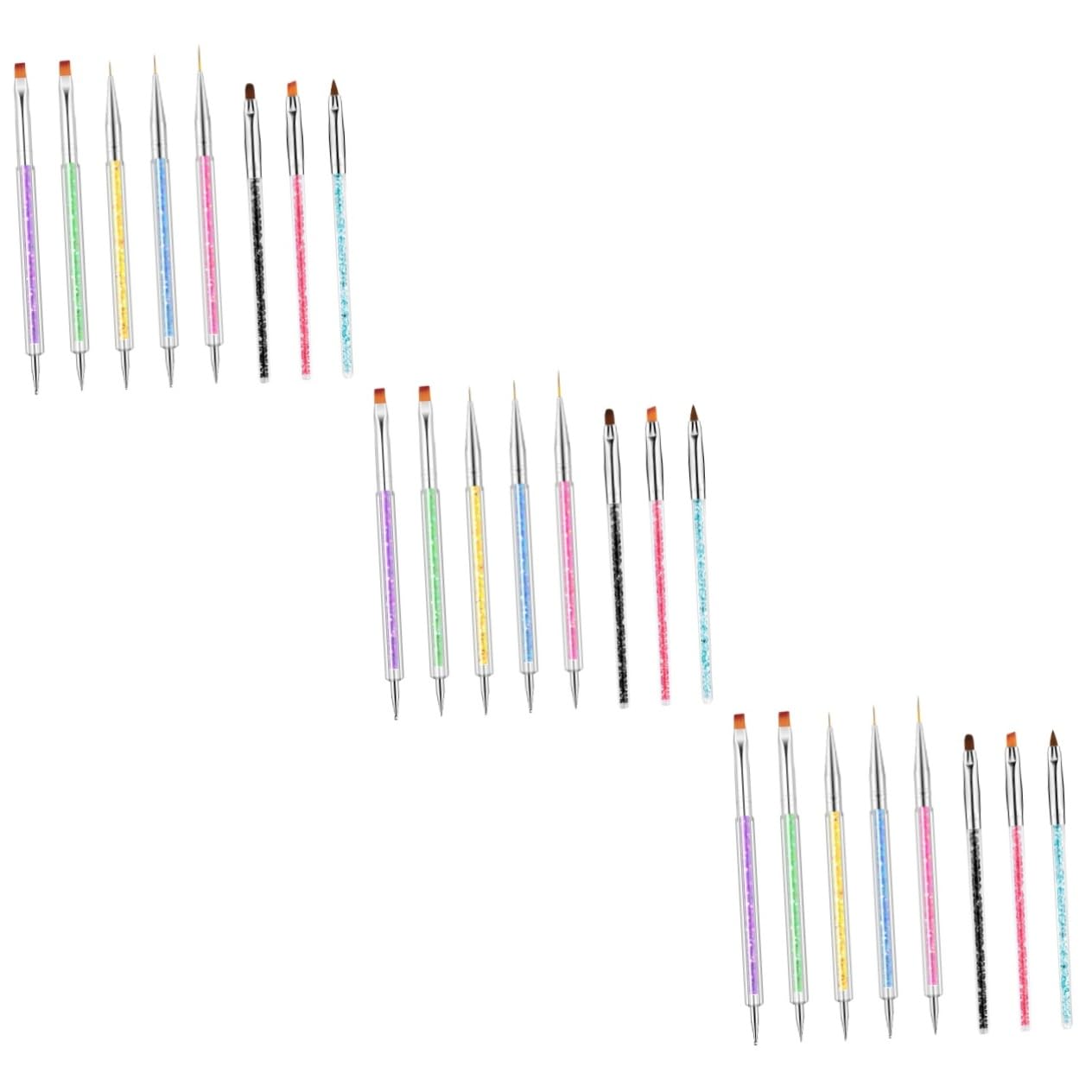 Healeved 3sets Pennelli Per Nail Art Multifunzionali Per Decorazioni Unghie Strumenti Portatili Per Manicure Per Casa e Saloni Di Bellezza
