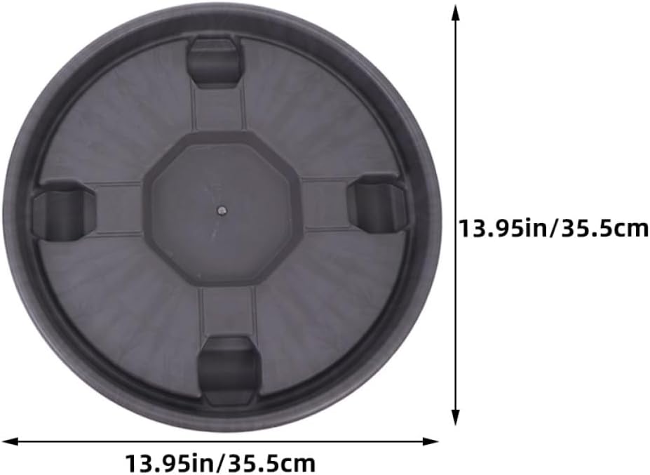 2pcs Plant Saucer with Wheels for Indoor Outdoor Use, 36cm Thick Plastic Movable Planter Stand with 360° Swivel Lockable Casters, Rolling Flowerpot Tray for Balcony Garden Patio