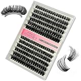 Lash Clusters Fluffy100D – DIY Eyelash Extension, Individual Cluster Lashes Wispy 10–18mm 240 pcs D Curl for Mega Dramatic Looks, Soft Lightweight Fake Lashes for At-Home Use By Charmily