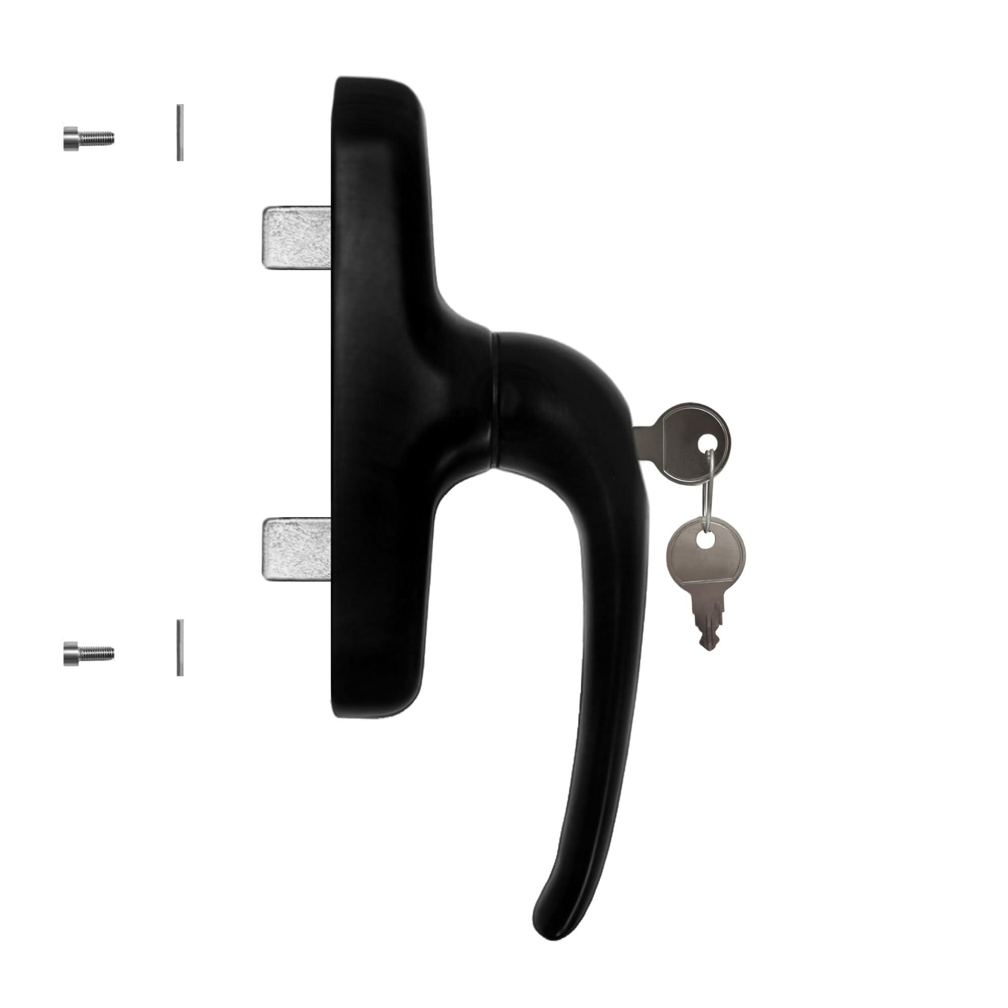 Maniglia con serratura | Cremonose con chiave | Maniglia apertura interna 2 pale | Colore nero | Destra