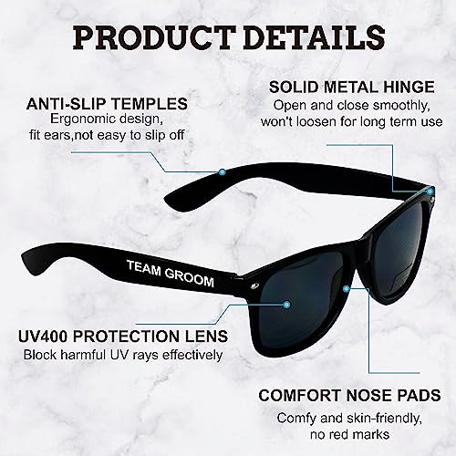 Image of Groomsmen Sunglasses for Men - Wedding Sunglasses for Groomsman Proposal Gifts, Bachelor Party Favors