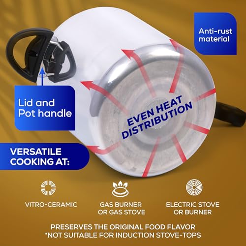 Image of Universal (3.7 Quart / 3 Liter) Olla de Presion, Aluminum Pressure Pot with 6 Safety Systems, 4-Serving Stovetop Cooker, Pressure Cooker made in Colombia, 25-Year Warranty