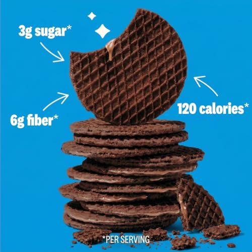 Image of Rip Van Wafels Cookies & Cream Stroopwafels - Healthy Snacks - Non GMO Snack - Keto Friendly - Office Snacks - Low Sugar (3g) - Low Calorie Snack - 12 Count