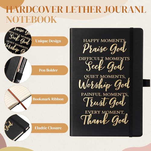 Image of Funnymoom 7 Pcs Christian Gift Set for Women Men Faith Religious Nativity Baptism Church Bible Spiritual for Christmas(Black)