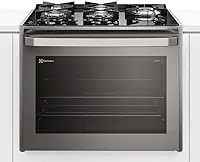 Fogão de Embutir 5 bocas Electrolux Cinza Experience com Mesa de Vidro, PerfectCook360 e VaporBake (FE5EC) 127V