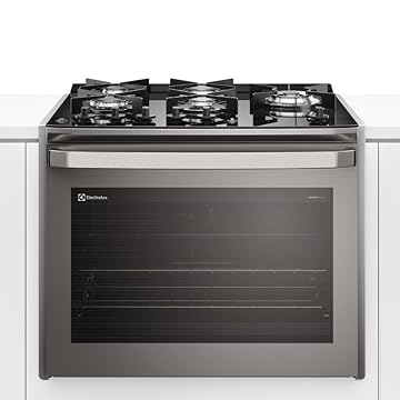 Fogão de Embutir 5 bocas Electrolux Cinza Experience com Mesa de Vidro, PerfectCook360 e VaporBake (FE5EC) 127V