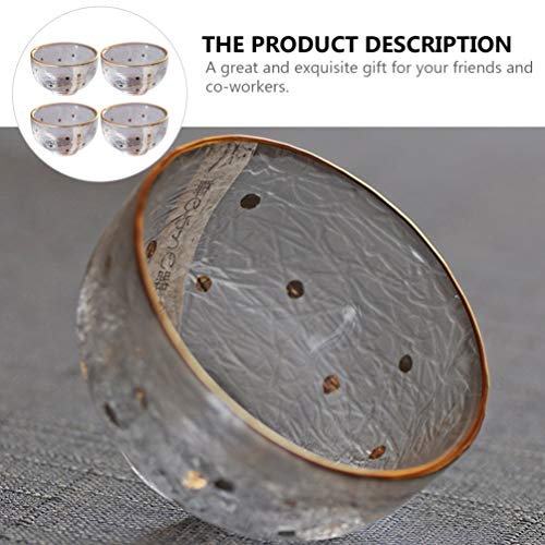 Copos japoneses para saquê de 4 peças Hemoton para saquê frio japonês, copos de saquê com borda dour