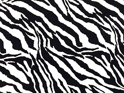 AMORNPHAN 44 Inch Black and White Zebra Pattern Printed 100% Cotton Fabric Craft Cloth Kid Patchwork Handmade Sewing Crafting for 1 Yard