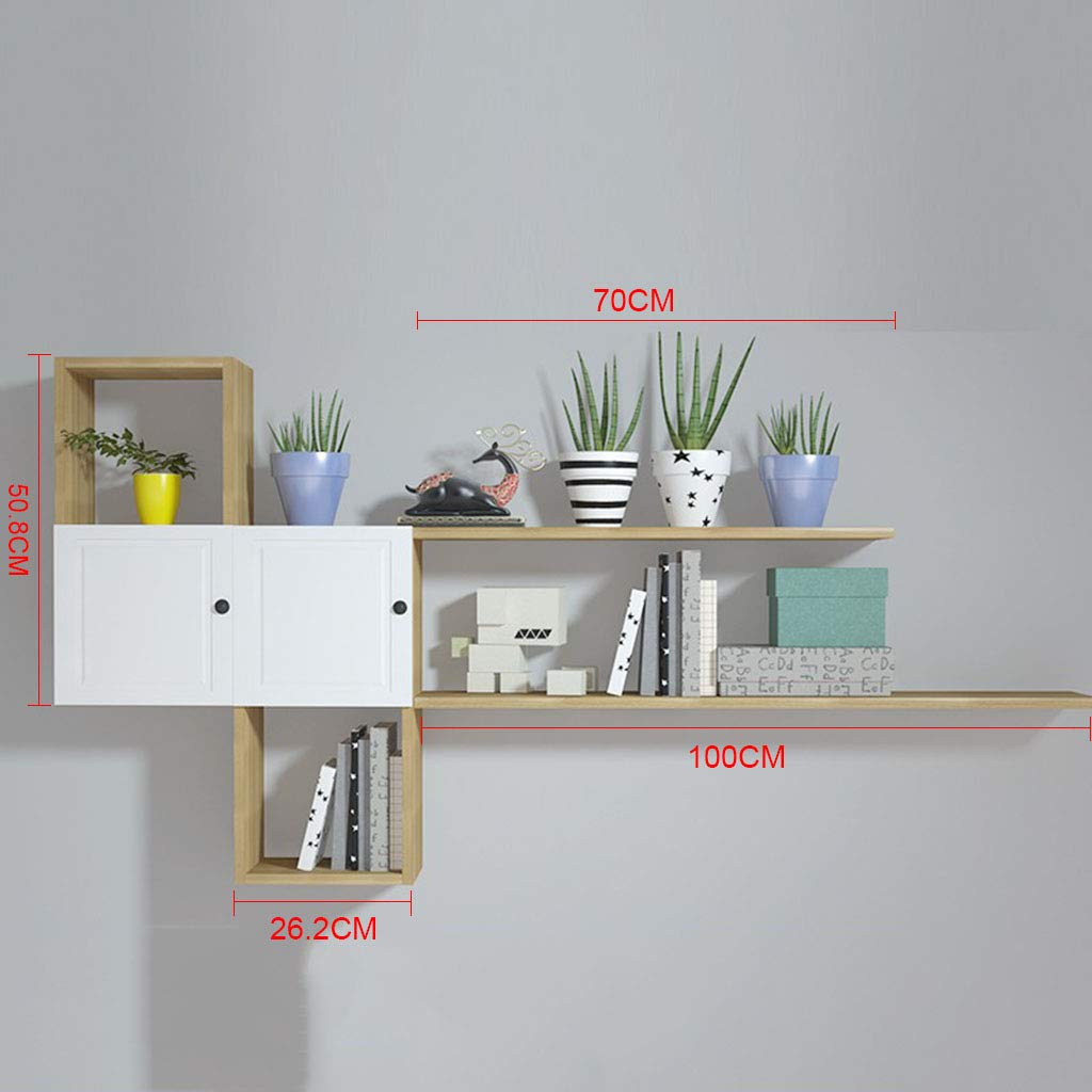 Creativo, Gabinete de Almacenamiento de Espacio Privado con Puerta, Estante de Almacenamiento Multipropósito Montado en la Pared, Adecuado para Estudio, Estantes de la Sala de Estar