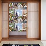 YUGTAEE Parigi Street Scene Torre Eiffel tenda due pezzi impiombata 86,4 x 142,2 cm tessuto tende divisorio per stanze e porte